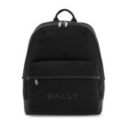 Bally Nylon Trekking ryggsäck med läderdetaljer Black, Unisex