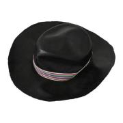 Costume National Svart Panama Hat med Logodetaljer Black, Dam