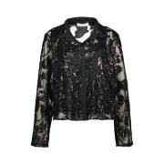 Amélie & Amélie Svart Cologno Blus Black, Dam