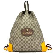 Gucci Vintage Pre-owned Canvas ryggsckar Beige, Dam