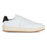 Philippe Model Läder Sneakers med Logo Patch White, Herr