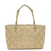 Chanel Vintage Pre-owned Laeder chanel-vskor Beige, Dam