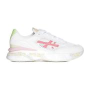 Premiata Vita Sneakers Panel Design Distressed Finish White, Dam