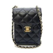 Chanel Vintage Pre-owned Laeder crossbodyvskor Black, Dam