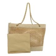 Chanel Vintage Pre-owned Tyg totevskor Beige, Dam