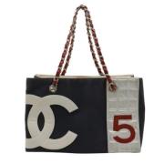 Chanel Vintage Pre-owned Canvas totevskor Blue, Dam