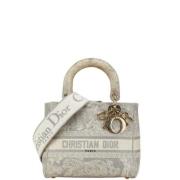 Dior Vintage Pre-owned Canvas handvskor White, Dam