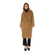 Nanushka Khaki Ull Trenchcoat med Bälte Green, Dam