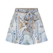 Camilla Blommig högmidjade silkes shorts Multicolor, Dam