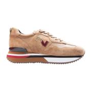 Enterprise Japan Mocka Läder Sneaker med Multifärgad Sula Beige, Dam