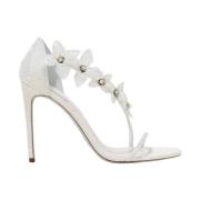 René Caovilla Blomapplikation Stiletto Sandaler White, Dam