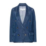 JW Anderson Marinblå Dubbelknäppt Denim Blazer Blue, Dam