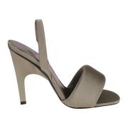 The Attico Grå Satin Slingback Sandaler Gray, Dam