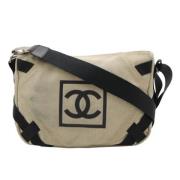 Chanel Vintage Pre-owned Canvas chanel-vskor Beige, Dam