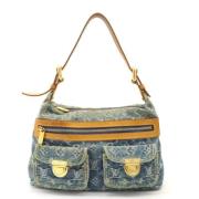 Louis Vuitton Vintage Pre-owned Canvas axelremsvskor Blue, Dam