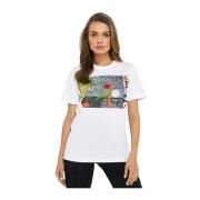 Kenzo Vit Bomull Tryckt T-shirt White, Dam