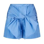 Kenzo Blå Slips Shorts med Rynkning Blue, Dam