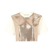 Paco Rabanne Kort Paljetttopp Beige, Dam