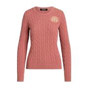 Ralph Lauren Rosa tröja med flätstickning Pink, Dam