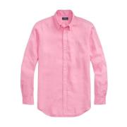 Ralph Lauren Linnrosa skjorta Custom Fit Pink, Herr