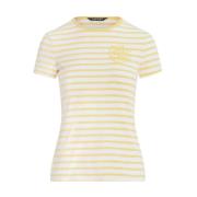 Ralph Lauren T-shirt med gula ränder med logotyp Yellow, Dam