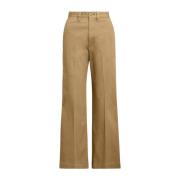 Ralph Lauren Beige Chino-byxor med vida ben Beige, Dam