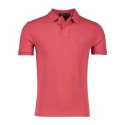 Ralph Lauren Röd Pikétröja Kortärmad Slim Fit Red, Herr