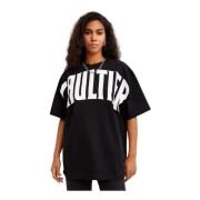 Jean Paul Gaultier Svart Logotyp T-shirt Oversize Bomull Black, Unisex