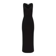 Nina Ricci Svart Korsett Midi Klänning Black, Dam