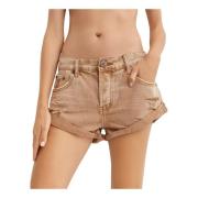 One Teaspoon Låg Midja Brun Denim Shorts Brown, Dam