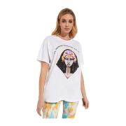 One Teaspoon Vit Oversized Print T-shirt White, Dam