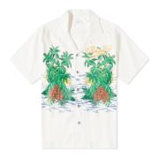 Rhude Palmas Snap Shirt White, Herr