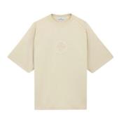 Stone Island Beige Bomull Jersey med Compass Logo Beige, Herr