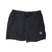 Stone Island Kompass Logo Badshorts i Svart Black, Herr