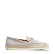 Tod's Grå Läderloafers Elegant Stil Gray, Dam