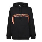 Lanvin Oversized Hoodie med Kantblonde Black, Herr