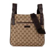 Gucci Vintage Pre-owned Canvas axelremsvskor Brown, Dam