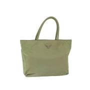 Prada Vintage Pre-owned Nylon handvskor Green, Dam