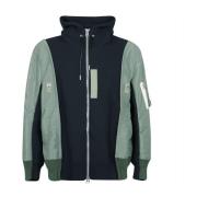 Sacai Twill Sponge Hoodie Green, Herr