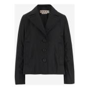 Marni Svart Nylon Reversjacka med Fickor Black, Dam