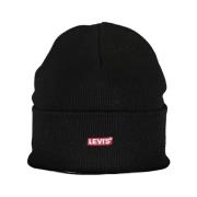 Levi's Svart Akryl Hatt Mössa Broderad Black, Unisex