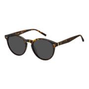 Tommy Hilfiger Stiliga solglasögon i Havana Orange/Brown Brown, Dam