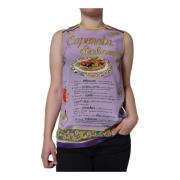 Dolce & Gabbana Lila Silke Caponata Print Tank Top Purple, Dam