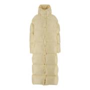 Jil Sander Kräm Quiltad Dunjacka med Huva Beige, Dam