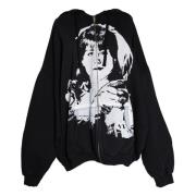 Vaquera Svart Bride Zip-Up Hoodie Oversized Black, Dam