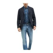 Boglioli Garment Dyed Prince of Wales Wool K-Jacket Blue, Herr