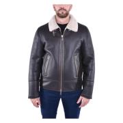 Dondup Shearling Regular Zip Jacket med skjortkrage Brown, Herr