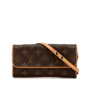 Louis Vuitton Vintage Pre-owned Canvas axelremsvskor Brown, Dam