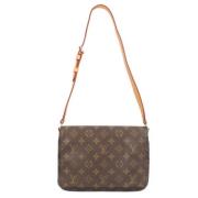 Louis Vuitton Vintage Pre-owned Tyg axelremsvskor Brown, Dam