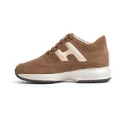 Hogan Beige Mocka Interaktiva Sneakers Beige, Dam